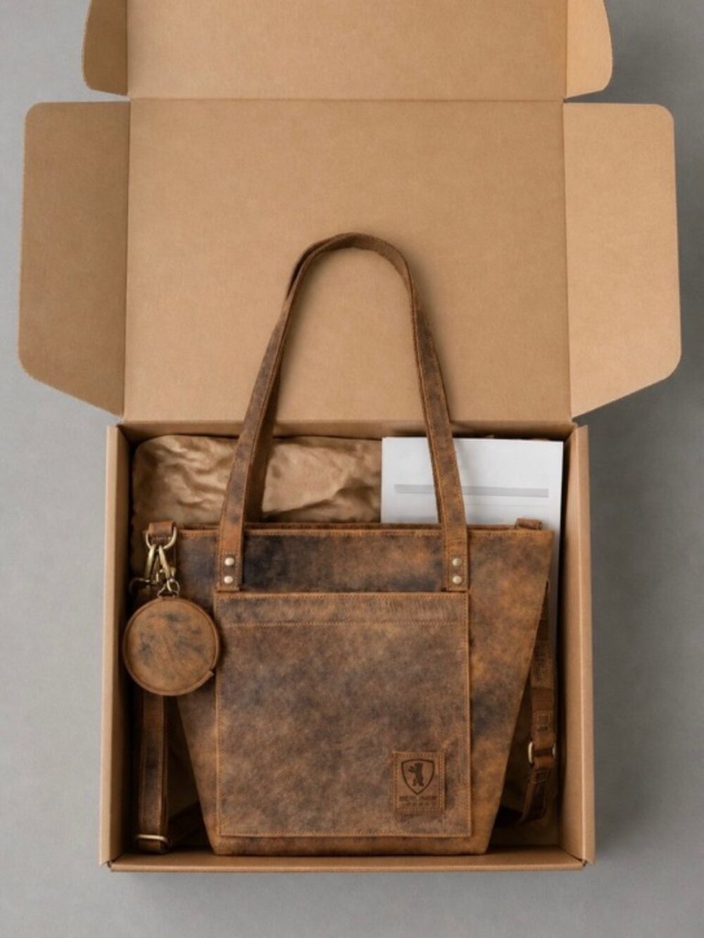 Berliner Bags Verona Leather Tote – Walnut Brown Shoulder / Crossbody Bag - Picture 9 of 9
